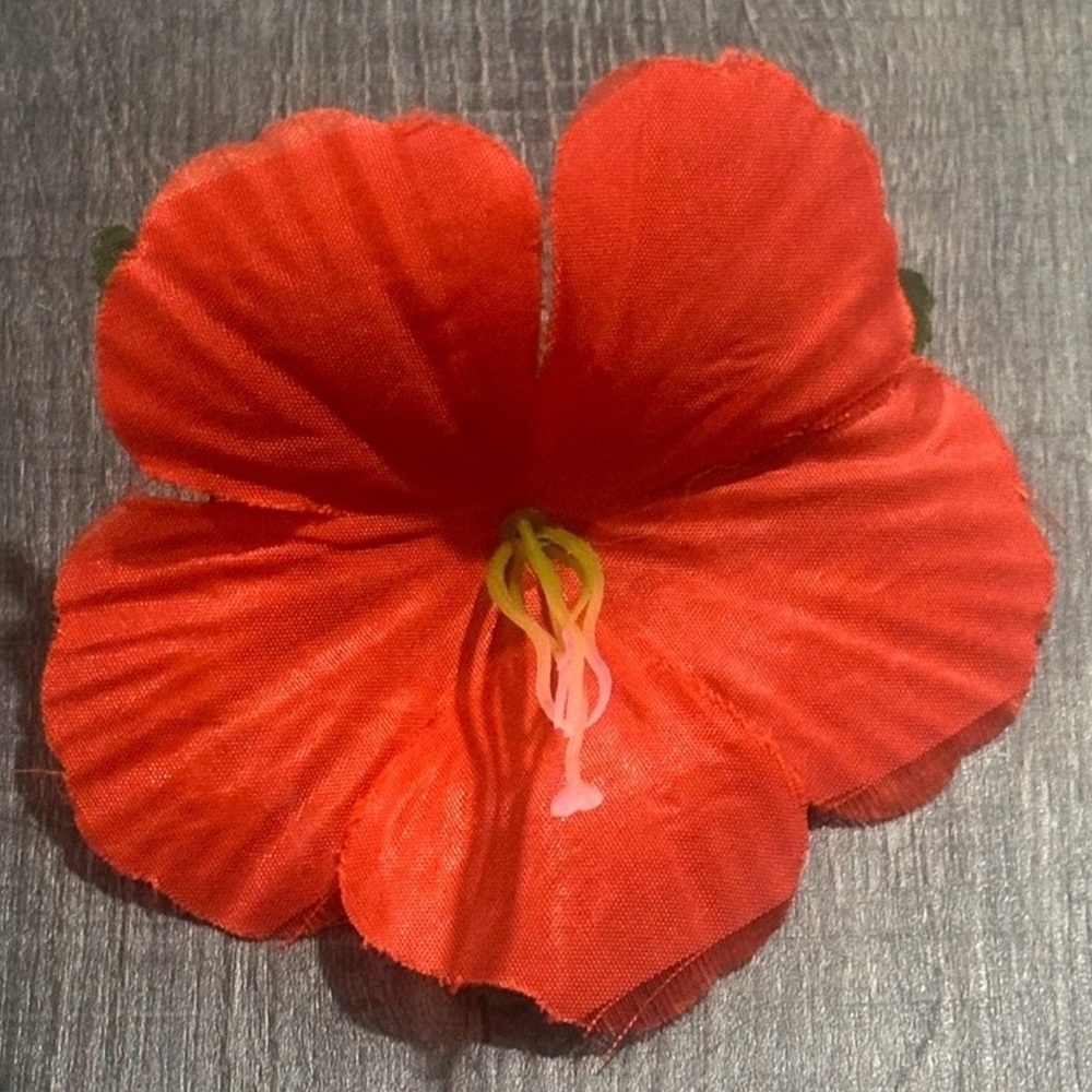 💞 Large Red Hawaiian Hibiscus Flower Hair Clip for Babies & Kids